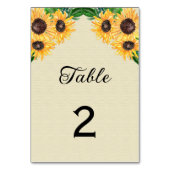 Numéro De Table Mariage de tournesol du pays (Par défaut)
