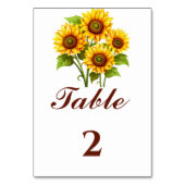 Numéro De Table Mariage de tournesol rustique simple (Par défaut)