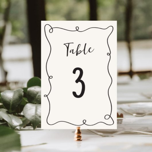Numéro De Table Mariage de trame de givre à main
