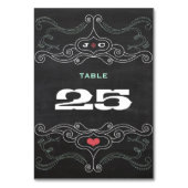 Numéro De Table Mariage de typographie de tableau de bord rustique (Dos)