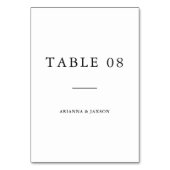 Numéro De Table Mariage de typographie noir blanc minimal (Par défaut)