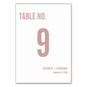Numéro De Table Mariage de typographie Rose Boho simple Numéro de (Dos)