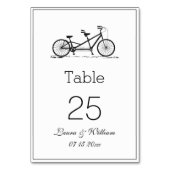 Numéro De Table Mariage de vélo en tandem noir Numéro de tableau C (Dos)