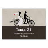 Numéro De Table Mariage De Vélos Cute Tandem (Devant)