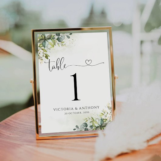 Numéro De Table Mariage de verdure Numéros