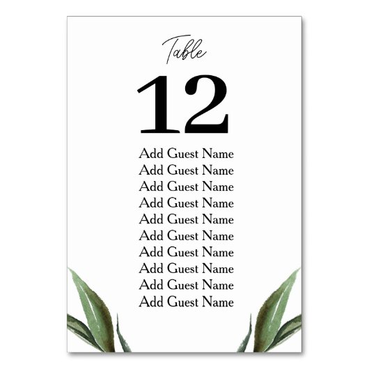Numéro De Table Mariage de verdure rustique Numéro de tableau Tabl (Par défaut)
