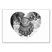 Numéro De Table Mariage de verre de champagne Black & White Pearl (Dos)