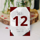 Numéro De Table Mariage Décontracté de la Bourgogne moderne "Nothi