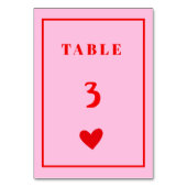 Numéro De Table Mariage d'écriture manuscrite rose rétro Numéro de (Dos)