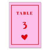 Numéro De Table Mariage d'écriture manuscrite rose rétro Numéro de (Par défaut)