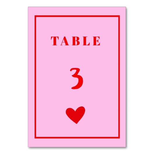 Numéro De Table Mariage d'écriture manuscrite rose rétro Numéro de (Par défaut)