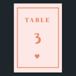 Numéro De Table Mariage d'écriture manuscrite rose rétro Numéro de<br><div class="desc">Table Mariage Retro Pink PeachyHandwriting</div>