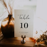 Numéro De Table Mariage d'élégance de script Whimsical et élégant<br><div class="desc">Design moderne et élégant imprimé Whimsical & Elegant Script Elegance Mariage Numéro de table qui peut être customisé avec votre texte et ajouter chaque carte de numéro de table à votre panier, un par un. Cliquez sur le bouton "Customiser" et utilisez notre outil de conception pour modifier ce modèle. Découvrez...</div>