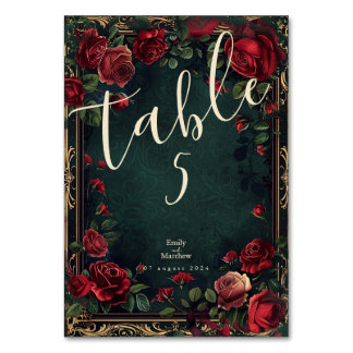 Numéro De Table Mariage d'élégance gothique victorienne