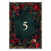Numéro De Table Mariage d'élégance gothique victorienne (Dos)