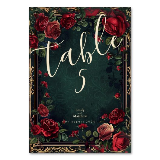 Numéro De Table Mariage d'élégance gothique victorienne (Par défaut)