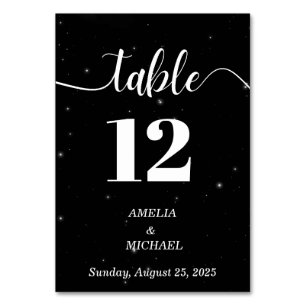 Numéro De Table Mariage d'élégance moderne à spectre noir et blanc