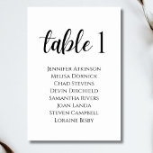 Numéro De Table Mariage d'élégance moderne blanc personnalisé