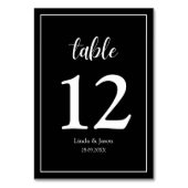 Numéro De Table Mariage d'élégance moderne noir et blanc (Par défaut)