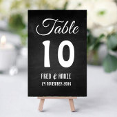 Numéro De Table Mariage d'élégance moderne noir et blanc