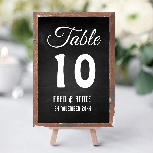 Numéro De Table Mariage d'élégance moderne noir et blanc