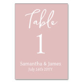 Numéro De Table Mariage d'élégance moderne rose pâle (Par défaut)