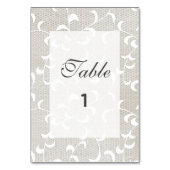 Numéro De Table Mariage dentelle et ivoire (Dos)