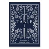 Numéro De Table Mariage d'épée médiévale Bleu Argent (Par défaut)