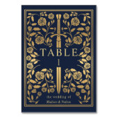 Numéro De Table Mariage d'épée médiévale bleu Royal (Dos)