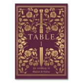 Numéro De Table Mariage d'épée médiévale Mauve (Dos)