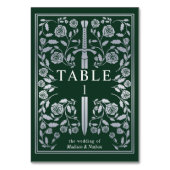 Numéro De Table Mariage d'épée médiévale Silver Green Royal (Par défaut)