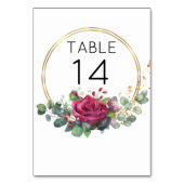 Numéro De Table Mariage des anneaux géométriques rouge Rose or (Par défaut)