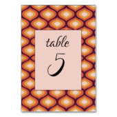 Numéro De Table Mariage des années 70 Super Orange Seventies (Dos)