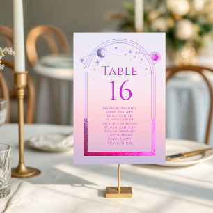 Numéro De Table Mariage des étoiles de soleil rose de coucher de s