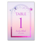 Numéro De Table Mariage des étoiles de soleil rose de coucher de s (Dos)