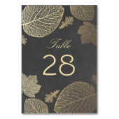 Numéro De Table Mariage des feuilles d'automne Gold et Chalkboard (Dos)