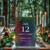 Numéro De Table Mariage des feux de fée de forêt enchantés