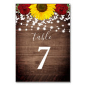 Numéro De Table Mariage des feux de jarre Rose rustiques (Dos)