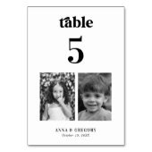 Numéro De Table Mariage des images rétrospectives pour enfants Tab (Dos)