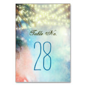 Numéro De Table Mariage des lumières à chaîne de palmes de plage (Dos)