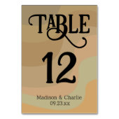 Numéro De Table Mariage des tourbillons rétro de la Terre (Par défaut)