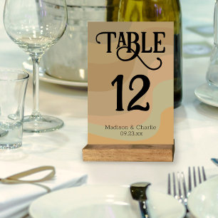 Numéro De Table Mariage des tourbillons rétro de la Terre