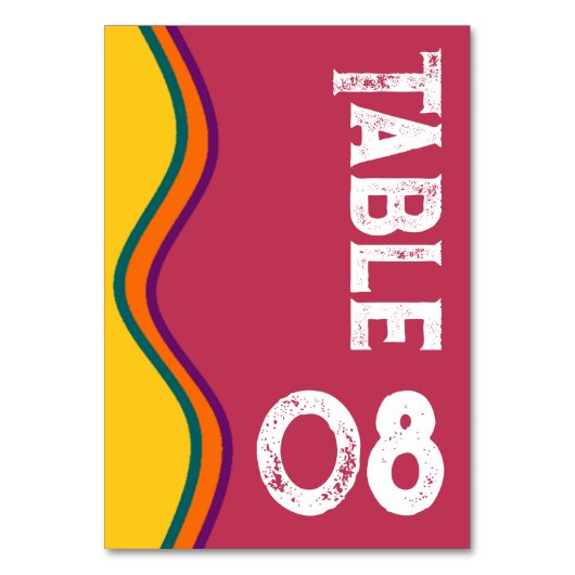 Numéro De Table Mariage des vagues du sud-ouest rétro (Dos)