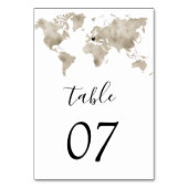 Numéro De Table Mariage Destination World Map Gold Removable Heart (Par défaut)
