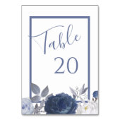 Numéro De Table Mariage d'été Bleu clair Mariage Floral (Dos)