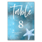 Numéro De Table Mariage d'été de la mer bleue profonde (Dos)