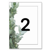 Numéro De Table Mariage d'eucalyptus en argent (Dos)