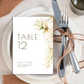 Numéro De Table Mariage d'herbe boho moderne