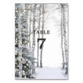 Numéro De Table Mariage d'hiver bouleau blanc flocons de neige pin (Par défaut)