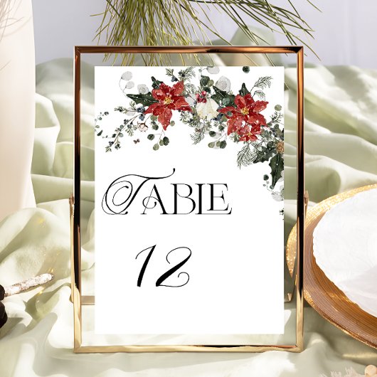 Numéro De Table Mariage d'hiver de Noël
